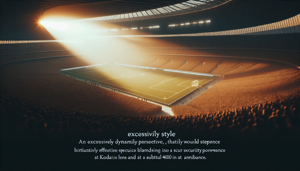 Vue dynamique d'un stade de football rempli de supporters, avec une présence de sécurité discrète mais efficace, ambiance sûre et festive, lumière du soir.