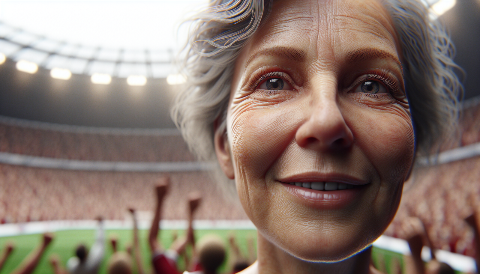 Gros plan sur Loïs Boisson après un point, montrant une émotion de surprise ou de joie contenue, avec le public en arrière-plan flou.